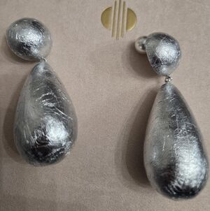 Elegant Silver NYAH KHOI  Drop Earrings. Brand New
